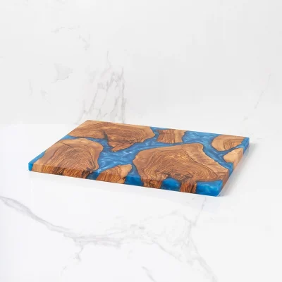 Cutting Board | With Resin | Dark Blue