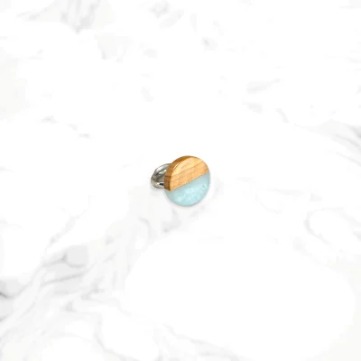 Handmade round olive wood ring with white resin – Exceptional & affordable