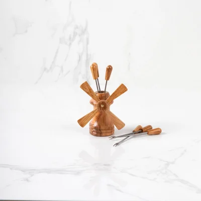 Olive Wood Windmill With Forks
